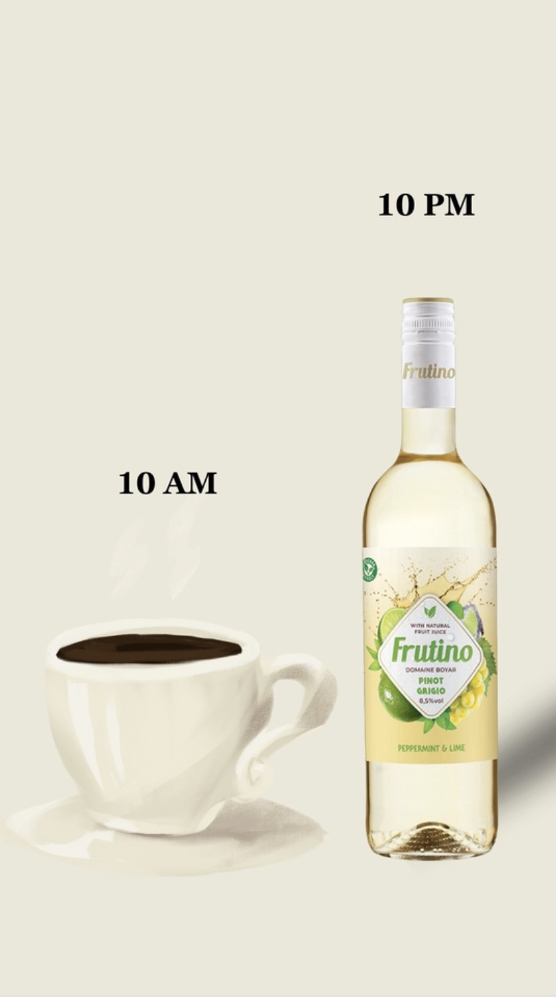 Frutino story — 10 AM coffee, 10 PM Frutino