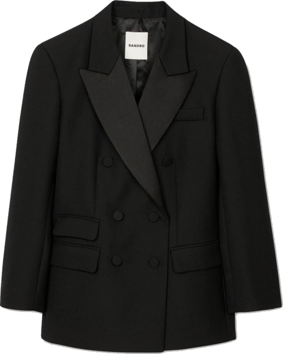 Black tuxedo blazer styled for Édith's portrait