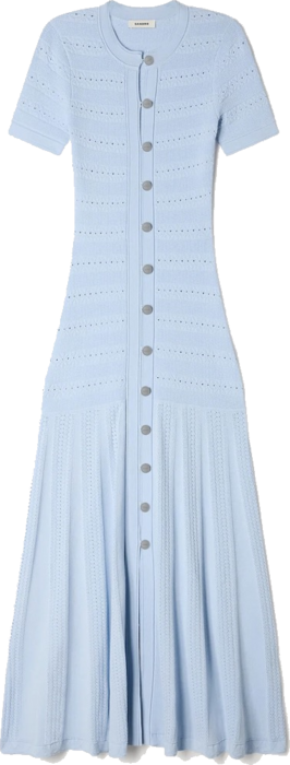 Light blue knitted dress styled for Camille's portrait